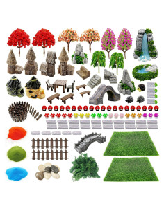 Kit de Jardín Mini Woohome 121 PCS Accesorios Decorativos