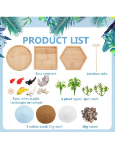 Kit Jardín Zen Mini WEBEEDY - Sandbox de Bambú con Accesorios 2