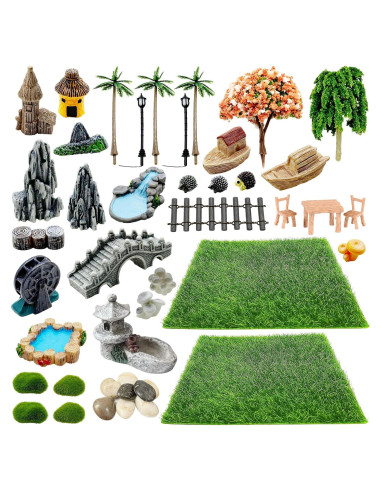 Kit de Jardín de Hadas Woohome 42 PCS Mini Accesorios