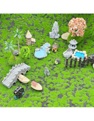 Kit de Jardín de Hadas Woohome 42 PCS Mini Accesorios