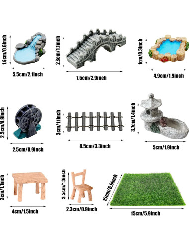 Kit de Jardín de Hadas Woohome 42 PCS Mini Accesorios