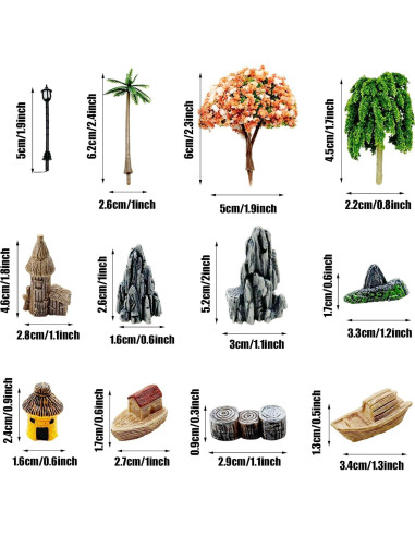 Kit de Jardín de Hadas Woohome 42 PCS Mini Accesorios