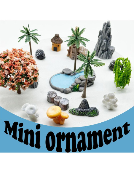 Kit de Jardín de Hadas Woohome 42 PCS Mini Accesorios