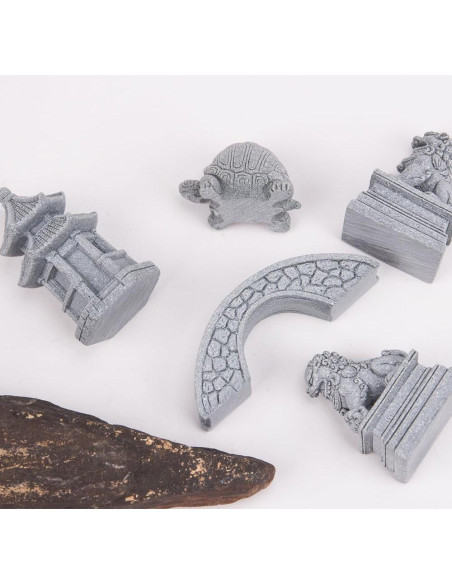 Set de Mini Figuras de Arenisca ZORZA Estilo Chino para Jardín