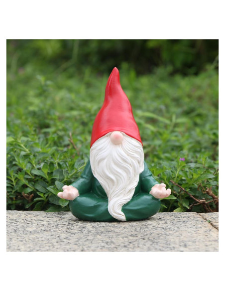 Estatua de Gnomo de Jardín Meditador JARPSIRY 11.5 cm Resina