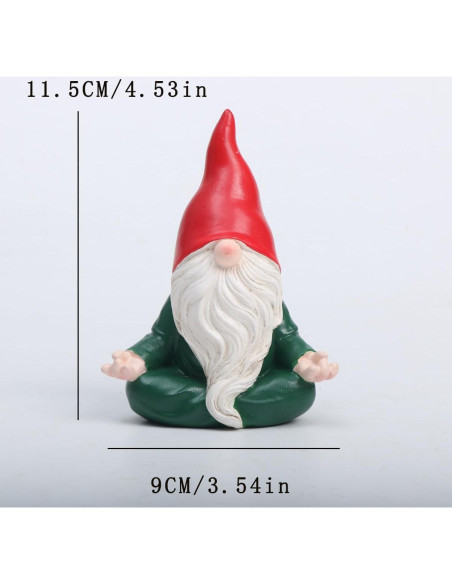 Estatua de Gnomo de Jardín Meditador JARPSIRY 11.5 cm Resina