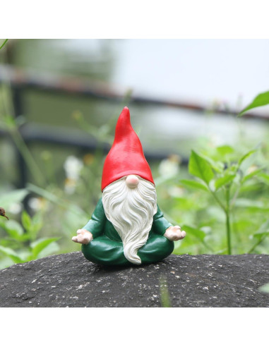 Estatua de Gnomo de Jardín Meditador JARPSIRY 11.5 cm Resina