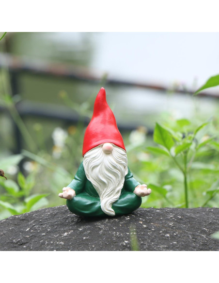 Estatua de Gnomo de Jardín Meditador JARPSIRY 11.5 cm Resina