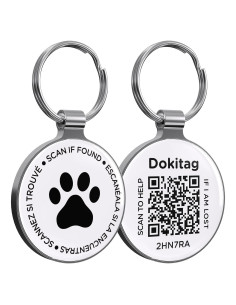 Etiqueta de Identificación para Mascotas Dokitag QR Pequeña Negra