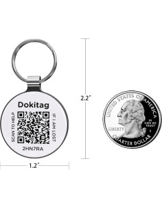 Etiqueta de Identificación para Mascotas Dokitag QR Pequeña Negra 2
