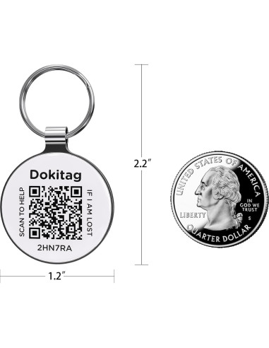 Etiqueta de Identificación para Mascotas Dokitag QR Pequeña Negra