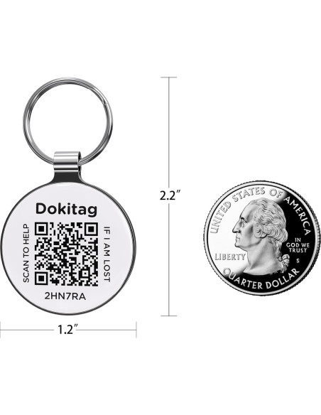 Etiqueta de Identificación para Mascotas Dokitag QR Pequeña Negra