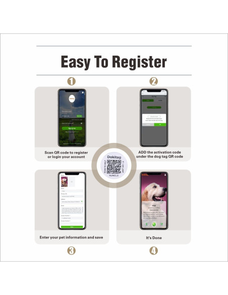 Etiqueta de Identificación para Mascotas Dokitag QR Pequeña Negra
