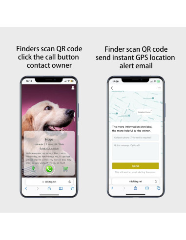 Etiqueta de Identificación para Mascotas Dokitag QR Pequeña Negra