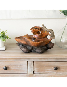 Fuente de mesa LED Alpine 35.56x22.86 cm hojas pintadas 2