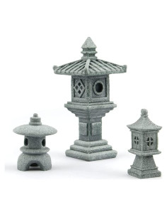 3 Estatuas de Pagoda Japonesa Sdeetesamjun para Jardín Zen