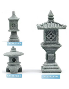 3 Estatuas de Pagoda Japonesa Sdeetesamjun para Jardín Zen 2