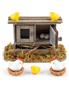 Mini Coop de Pollo Framendino - 10 Piezas Decoración Jardín