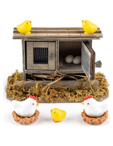 Mini Coop de Pollo Framendino - 10 Piezas Decoración Jardín
