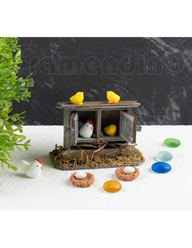 Mini Coop de Pollo Framendino - 10 Piezas Decoración Jardín