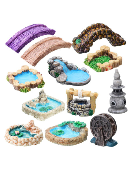 12 Accesorios de Jardín Miniatura Jetec - Estilo Clásico