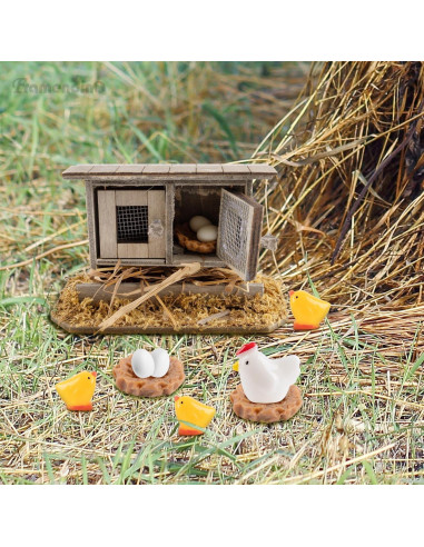 Mini Coop de Pollo Framendino - 10 Piezas Decoración Jardín