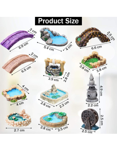 12 Accesorios de Jardín Miniatura Jetec - Estilo Clásico