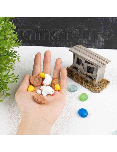 Mini Coop de Pollo Framendino - 10 Piezas Decoración Jardín
