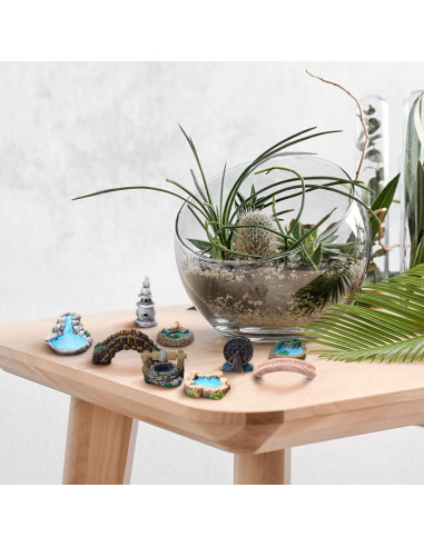 12 Accesorios de Jardín Miniatura Jetec - Estilo Clásico