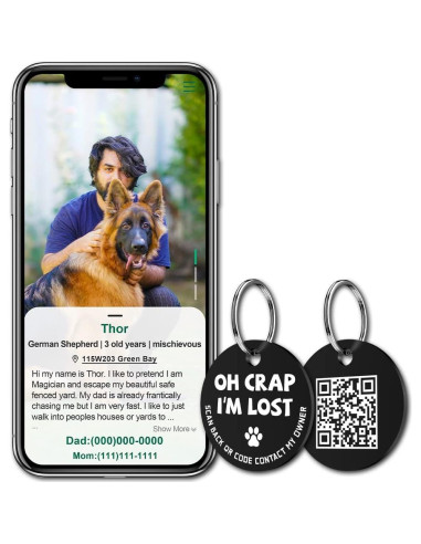 Etiqueta de Identificación para Perros MYLUCKYTAG QR Acero Inoxidable