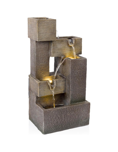 Fuente de Agua Multi-Nivel Alpine ZDQ110 48 cm con LED Gris