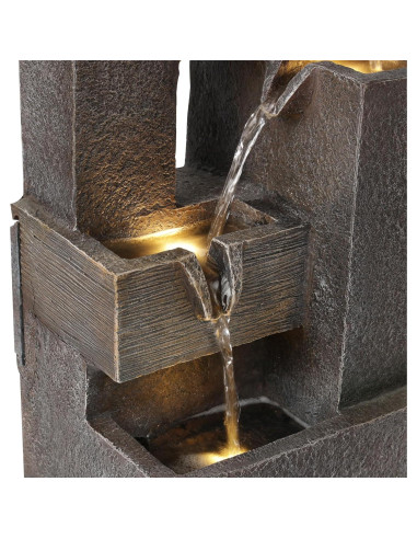 Fuente de Agua Multi-Nivel Alpine ZDQ110 48 cm con LED Gris