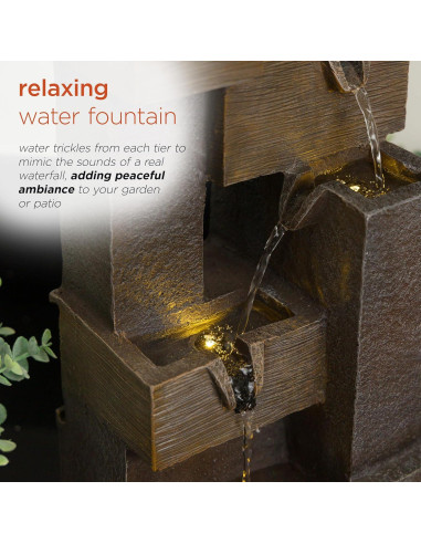 Fuente de Agua Multi-Nivel Alpine ZDQ110 48 cm con LED Gris