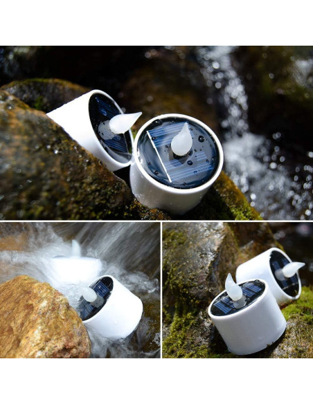 SoulBay 6 Velas de Té Solares IP65 Recargables para Jardín