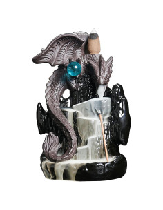 Quemador de Incienso de Retroceso Cerámica Dragón YYW 10.5 cm