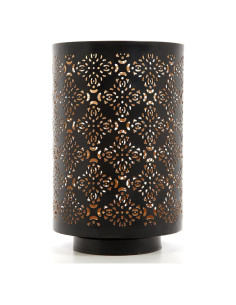 Portavelas Cortado en Diamante Hosley 20.32 cm Metal Negro