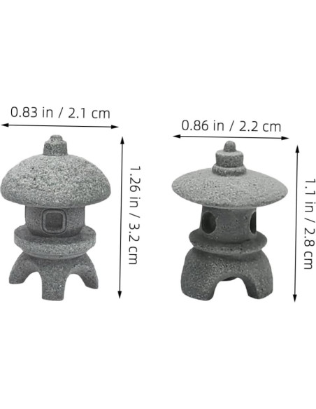 2 Figuras de Pagoda Miniatura NAMOARLY para Jardín Zen