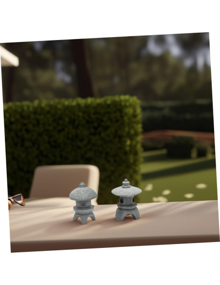 2 Figuras de Pagoda Miniatura NAMOARLY para Jardín Zen