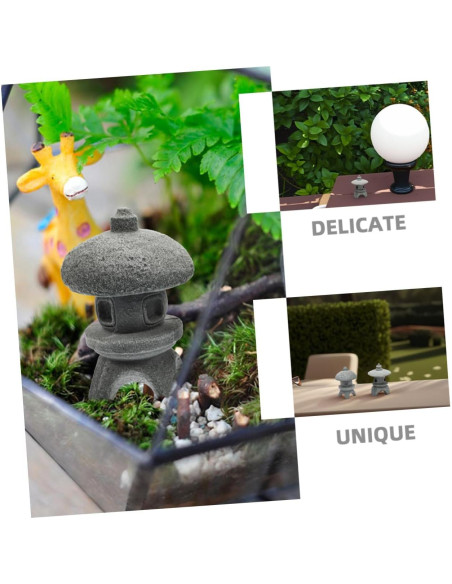2 Figuras de Pagoda Miniatura NAMOARLY para Jardín Zen