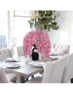 Árbol Bonsái Artificial GnFlus con Flores de Glicinia Rosa 47 cm 2