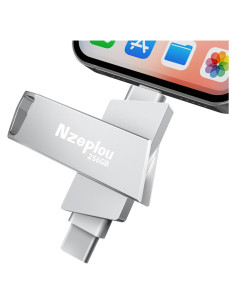 Unidad Flash 256GB Nzeplou para iPhone y iPad, USB 3.0