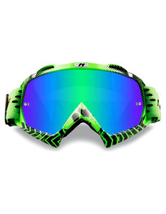 Gafas de Motocross NENKI NK-1019 Anti Niebla Verde Iridiscente