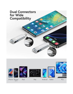 Unidad Flash 256GB Nzeplou para iPhone y iPad, USB 3.0 2