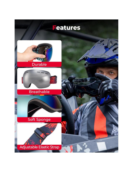 Gafas de Moto KEMIMOTO Amarillas Sin Marco 125g Protección UV