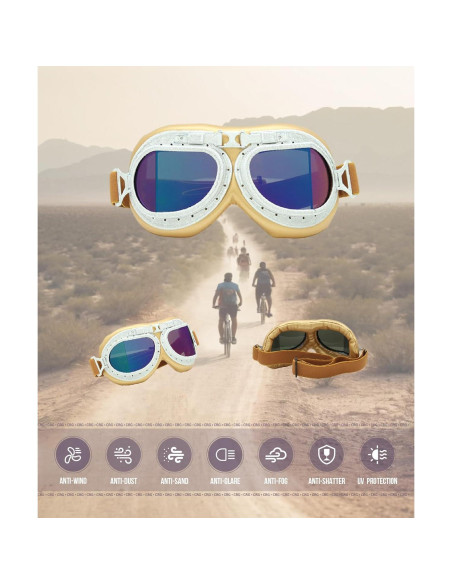 Gafas de Motocicleta CRG Sports T08SRG Vintage UV 100%