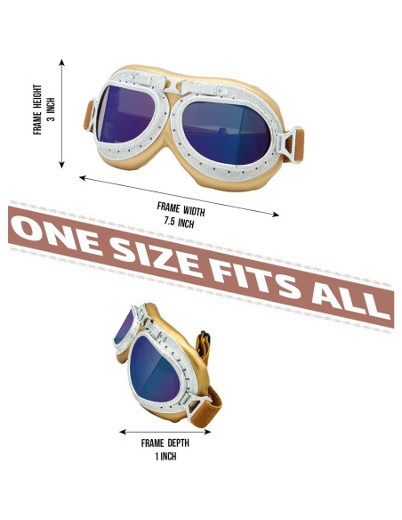 Gafas de Motocicleta CRG Sports T08SRG Vintage UV 100%