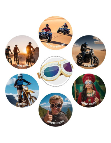 Gafas de Motocicleta CRG Sports T08SRG Vintage UV 100%