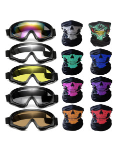 Gafas de Motocicleta ATV con 5 Lentes y 8 Máscaras Faciales