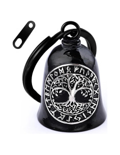 Campana de Motocicleta AilRabbit Valknut Plateado Acero Inoxidable