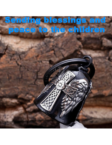 Campana de Motocicleta TEWAFOS Cruz Celta Acero Inoxidable